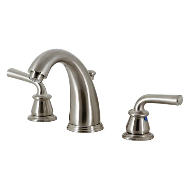 Widespread Bathroom Faucet with PopUp Drain, Brushed Nickel